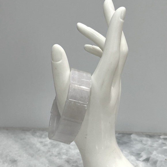 Natural Jade Thick Stretch Bracelet - Picture 2 of 12